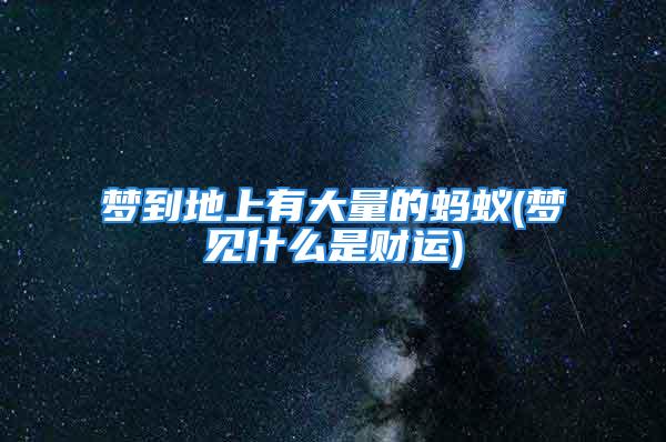 梦到地上有大量的蚂蚁(梦见什么是财运)