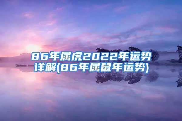 86年属虎2022年运势详解(86年属鼠年运势)