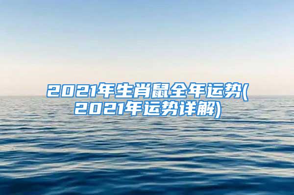 2021年生肖鼠全年运势(2021年运势详解)