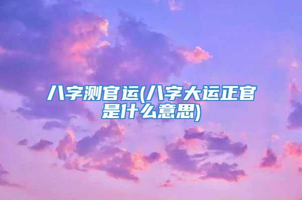 八字测官运(八字大运正官是什么意思)