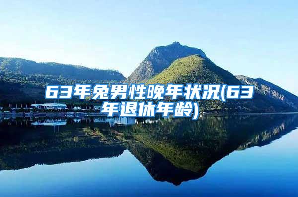 63年兔男性晚年状况(63年退休年龄)