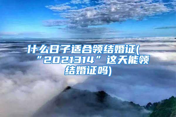 什么日子适合领结婚证(“2021314”这天能领结婚证吗)