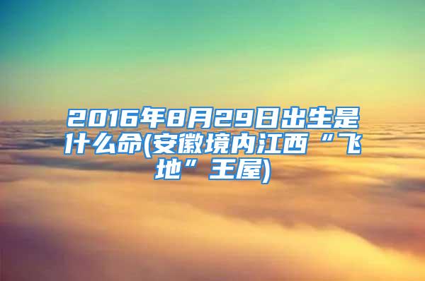 2016年8月29日出生是什么命(安徽境内江西“飞地”王屋)