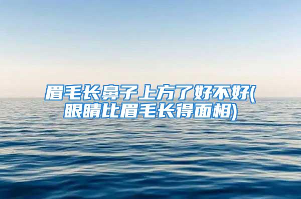 眉毛长鼻子上方了好不好(眼睛比眉毛长得面相)