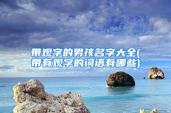 带观字的男孩名字大全(带有观字的词语有哪些)