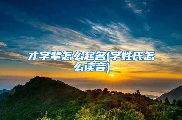 才字辈怎么起名(字姓氏怎么读音)