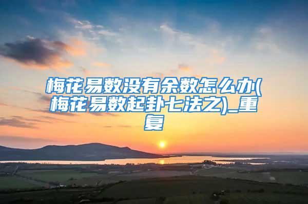 梅花易数没有余数怎么办(梅花易数起卦七法之)_重复