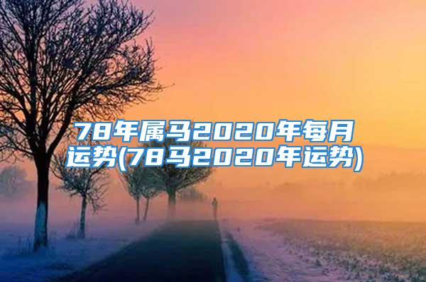 78年属马2020年每月运势(78马2020年运势)