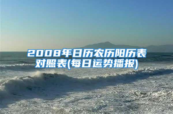 2008年日历农历阳历表对照表(每日运势播报)