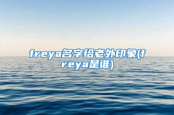 freya名字给老外印象(freya是谁)