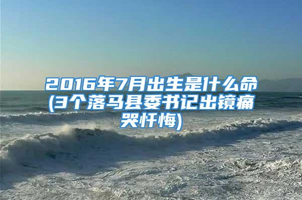 2016年7月出生是什么命(3个落马县委书记出镜痛哭忏悔)