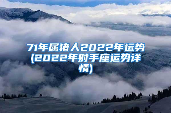 71年属猪人2022年运势(2022年射手座运势详情)