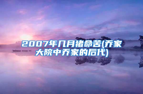 2007年几月猪命苦(乔家大院中乔家的后代)