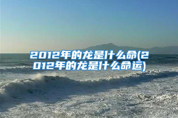 2012年的龙是什么命(2012年的龙是什么命运)