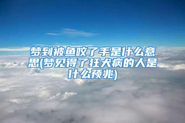 梦到被鱼咬了手是什么意思(梦见得了狂犬病的人是什么预兆)