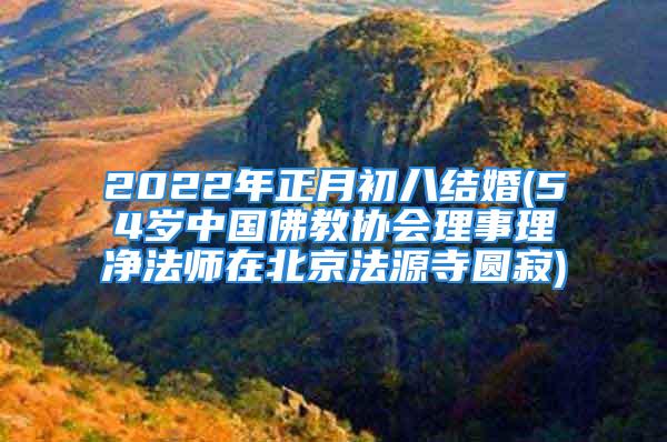 2022年正月初八结婚(54岁中国佛教协会理事理净法师在北京法源寺圆寂)