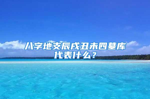 八字地支辰戌丑未四墓库代表什么？