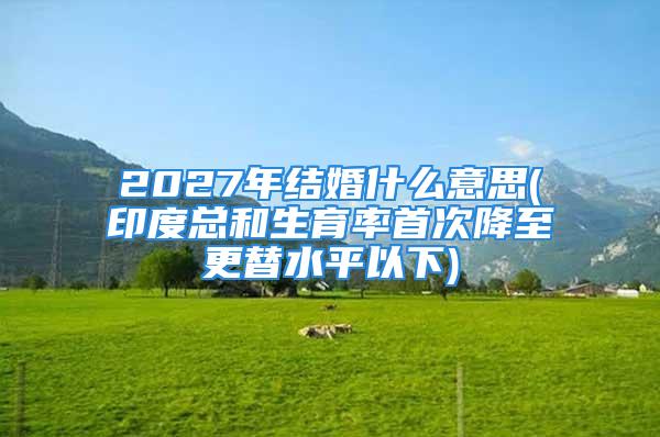 2027年结婚什么意思(印度总和生育率首次降至更替水平以下)