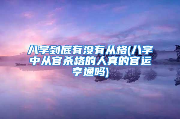 八字到底有没有从格(八字中从官杀格的人真的官运亨通吗)