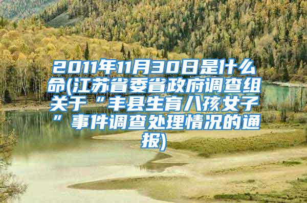 2011年11月30日是什么命(江苏省委省政府调查组关于“丰县生育八孩女子”事件调查处理情况的通报)