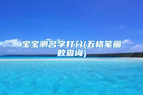 宝宝测名字打分(五格笔画数查询)