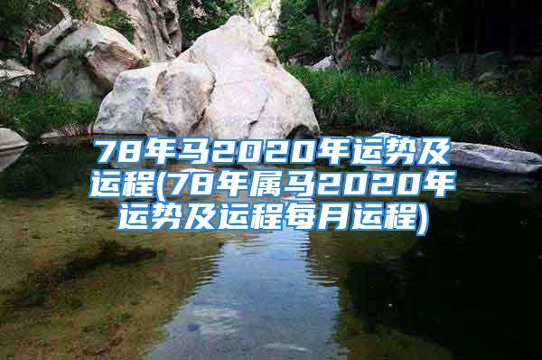 78年马2020年运势及运程(78年属马2020年运势及运程每月运程)