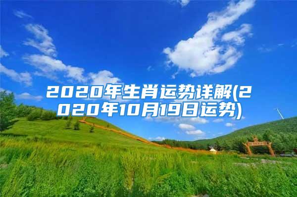 2020年生肖运势详解(2020年10月19日运势)