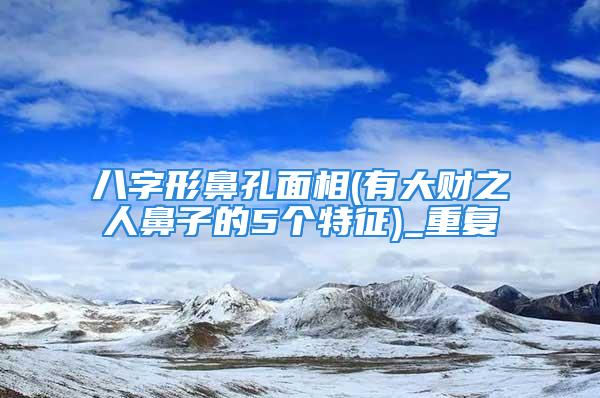 八字形鼻孔面相(有大财之人鼻子的5个特征)_重复