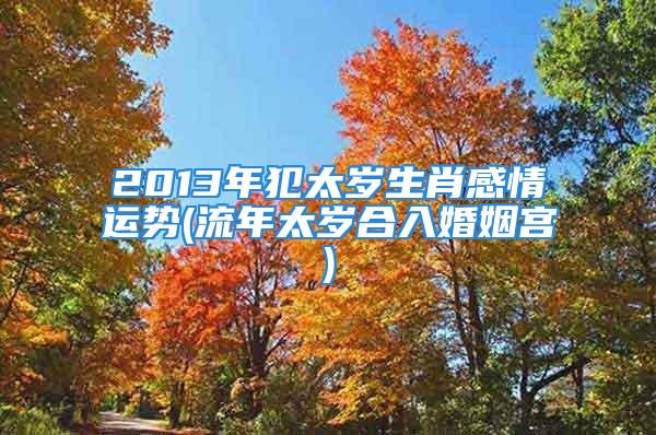 2013年犯太岁生肖感情运势(流年太岁合入婚姻宫)