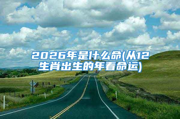 2026年是什么命(从12生肖出生的年看命运)