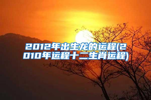 2012年出生龙的运程(2010年运程十二生肖运程)