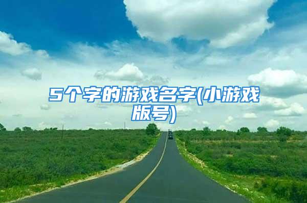 5个字的游戏名字(小游戏版号)