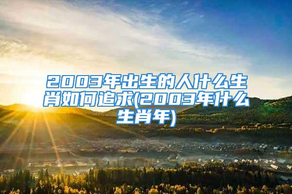 2003年出生的人什么生肖如何追求(2003年什么生肖年)