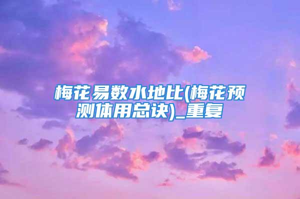 梅花易数水地比(梅花预测体用总诀)_重复