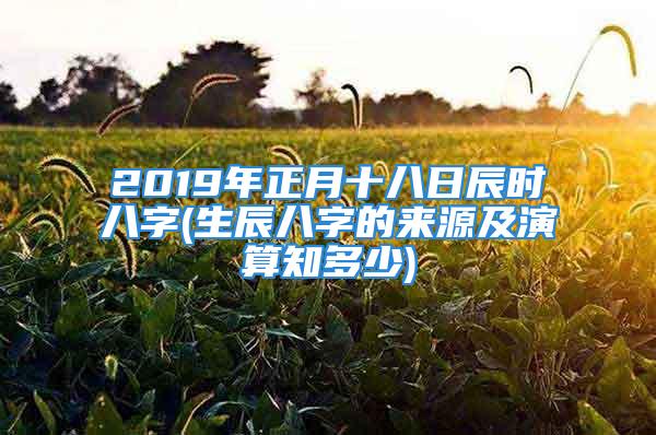 2019年正月十八日辰时八字(生辰八字的来源及演算知多少)