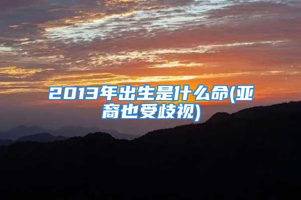 2013年出生是什么命(亚裔也受歧视)