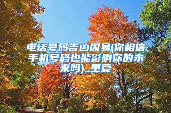 电话号码吉凶周易(你相信手机号码也能影响你的未来吗)_重复