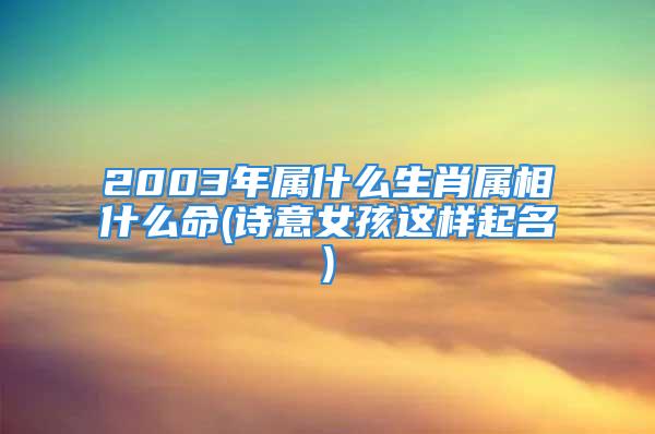 2003年属什么生肖属相什么命(诗意女孩这样起名)