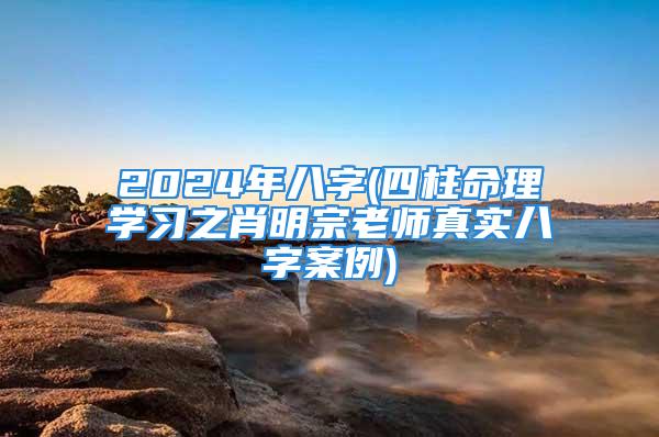 2024年八字(四柱命理学习之肖明宗老师真实八字案例)