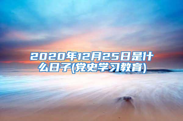 2020年12月25日是什么日子(党史学习教育)