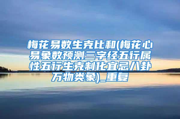 梅花易数生克比和(梅花心易象数预测三字经五行属性五行生克制化宜忌八卦万物类象)_重复