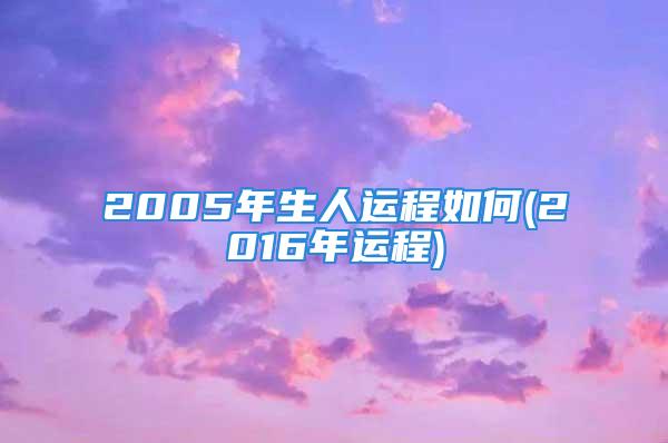 2005年生人运程如何(2016年运程)