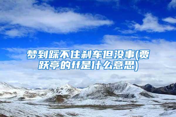 梦到踩不住刹车但没事(贾跃亭的ff是什么意思)