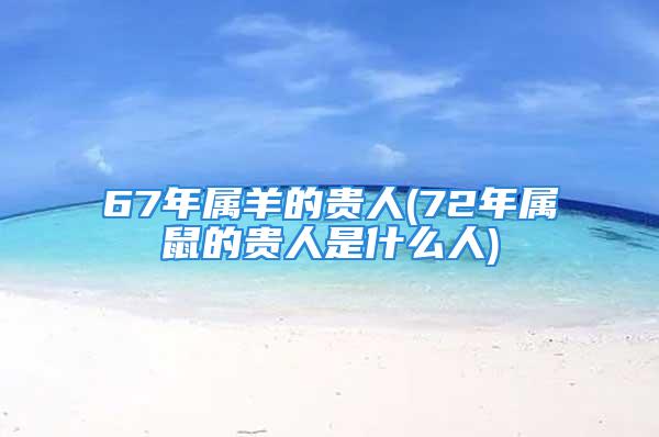 67年属羊的贵人(72年属鼠的贵人是什么人)