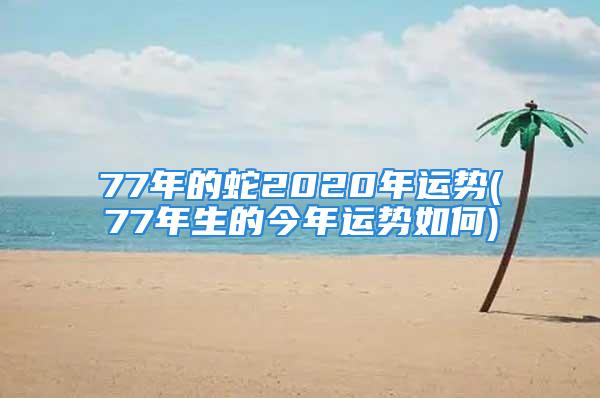 77年的蛇2020年运势(77年生的今年运势如何)