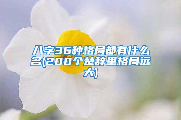 八字36种格局都有什么名(200个楚辞里格局远大)