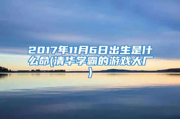 2017年11月6日出生是什么命(清华学霸的游戏大厂)