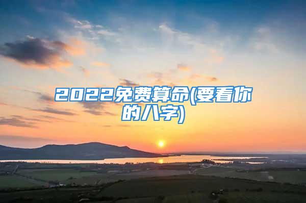 2022免费算命(要看你的八字)