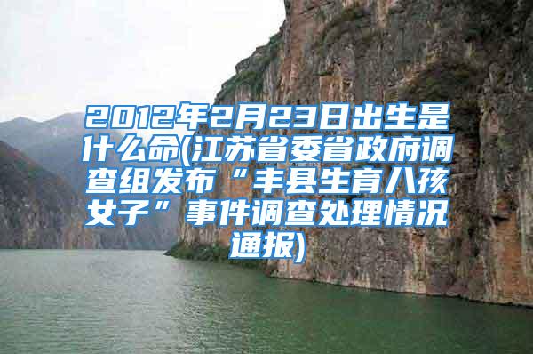 2012年2月23日出生是什么命(江苏省委省政府调查组发布“丰县生育八孩女子”事件调查处理情况通报)