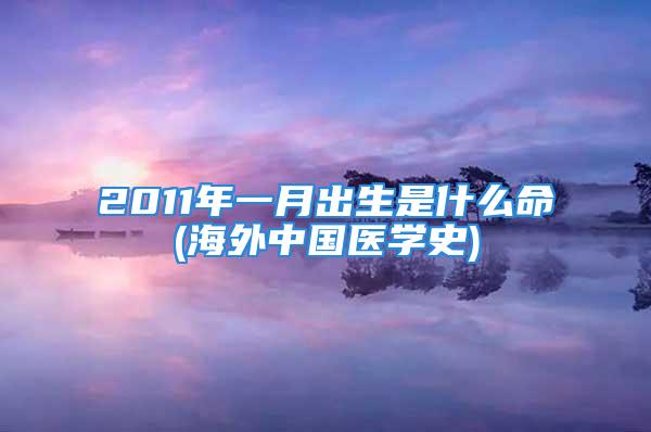 2011年一月出生是什么命(海外中国医学史)